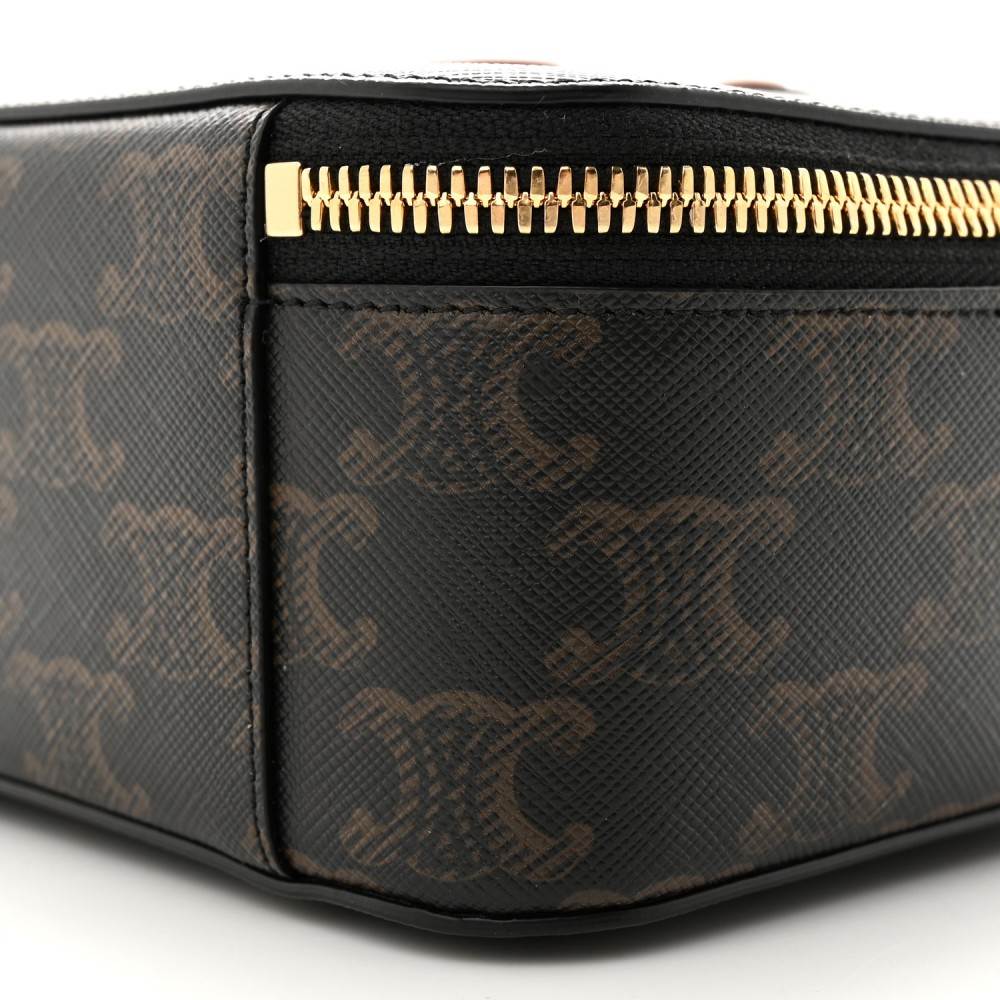 Triomphe Canvas Calfskin Cuir Box On Chain Tan Triomphe Canvas Calfskin Cuir Box On Chain Tan