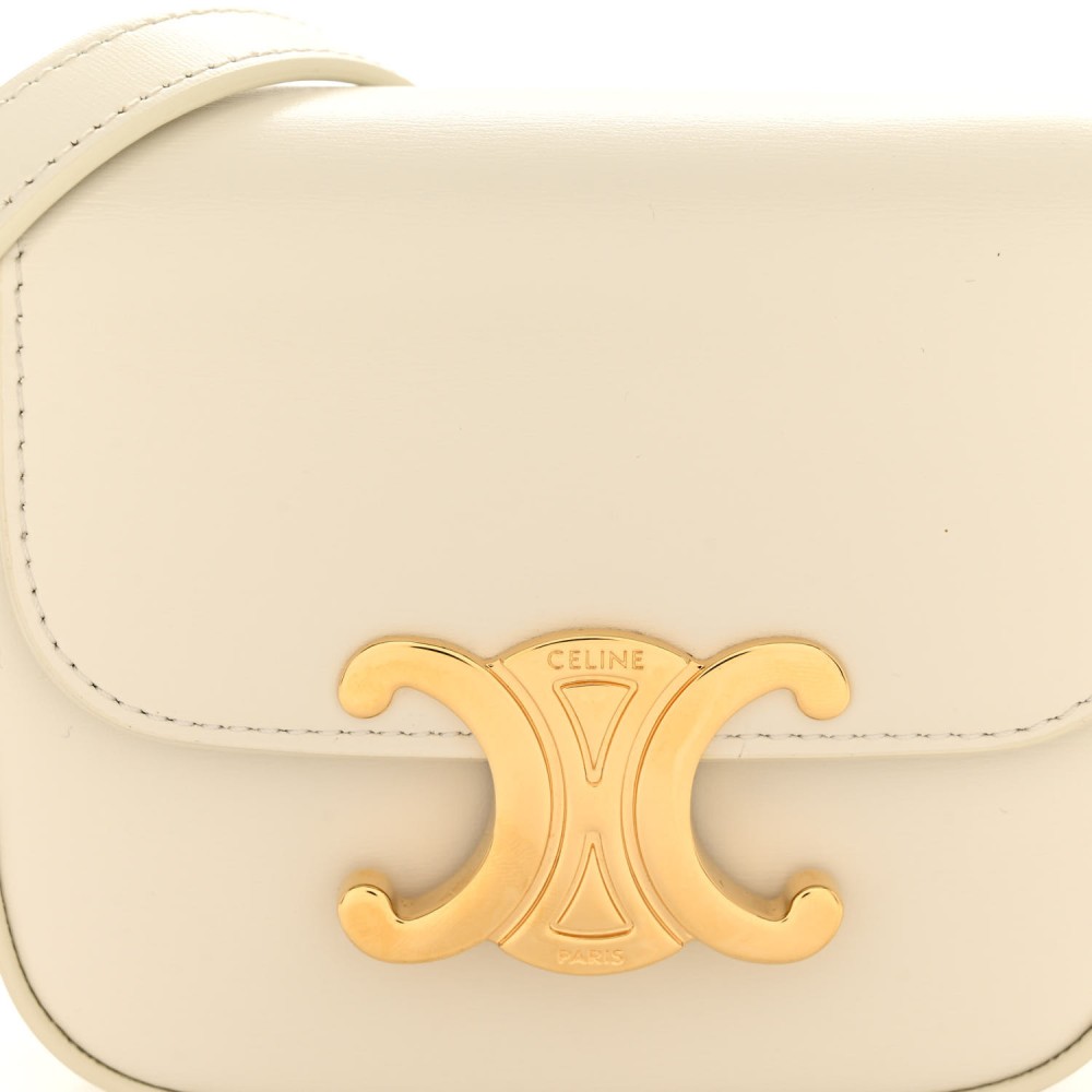 Shiny Calfskin Mini Triomphe Rice Shiny Calfskin Mini Triomphe Rice