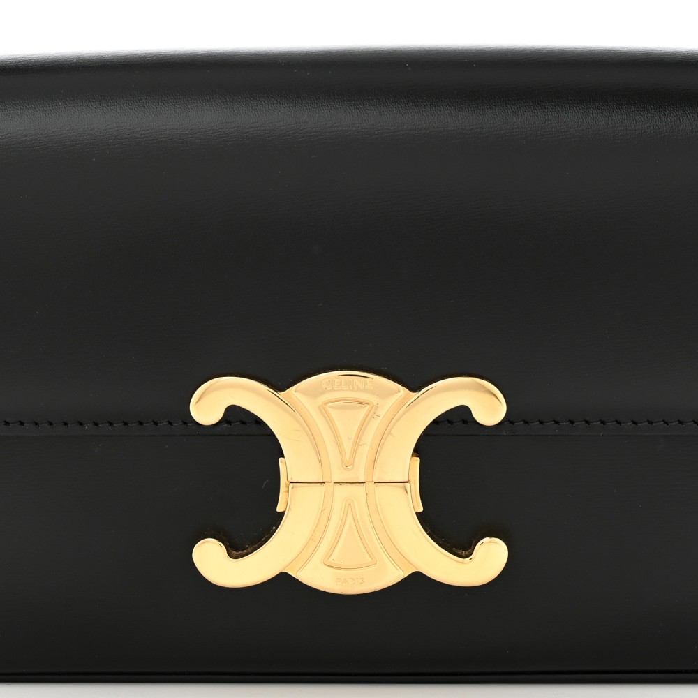 Shiny Calfskin Triomphe Shoulder Bag Black Shiny Calfskin Triomphe Shoulder Bag Black