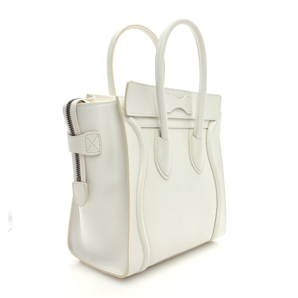 Grained Calfskin Medium Phantom Luggage Cream Grained Calfskin Medium Phantom Luggage Cream