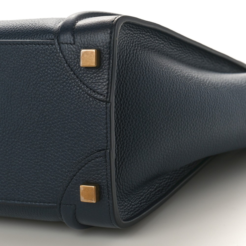Drummed Calfskin Micro Luggage Marine Drummed Calfskin Micro Luggage Marine