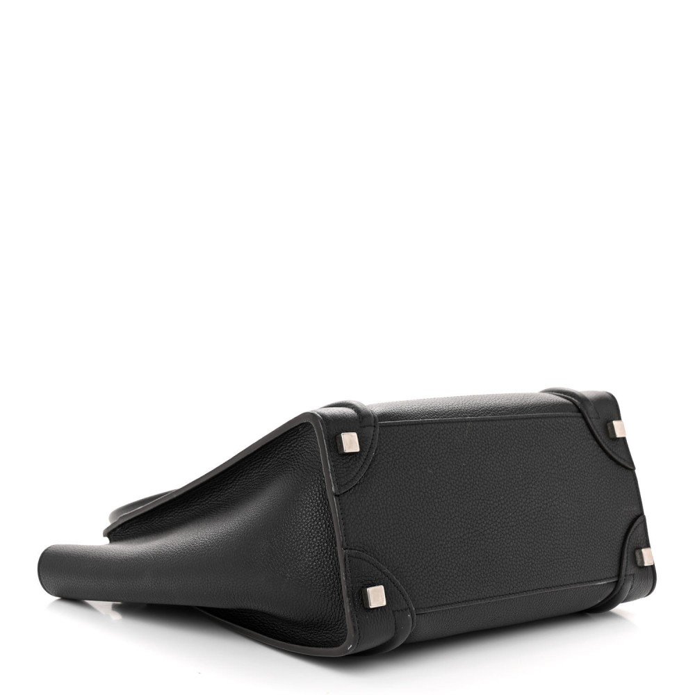 Drummed Calfskin Micro Luggage Black Drummed Calfskin Micro Luggage Black