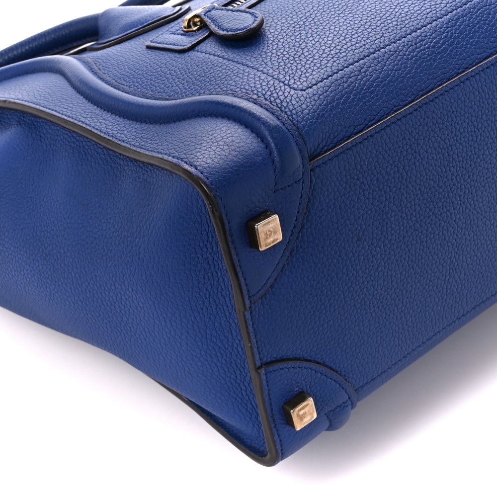 Drummed Calfskin Micro Luggage Indigo Drummed Calfskin Micro Luggage Indigo