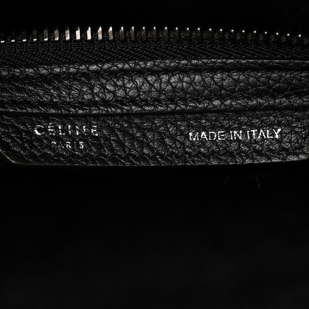 Drummed Calfskin Mini Luggage Black Drummed Calfskin Mini Luggage Black