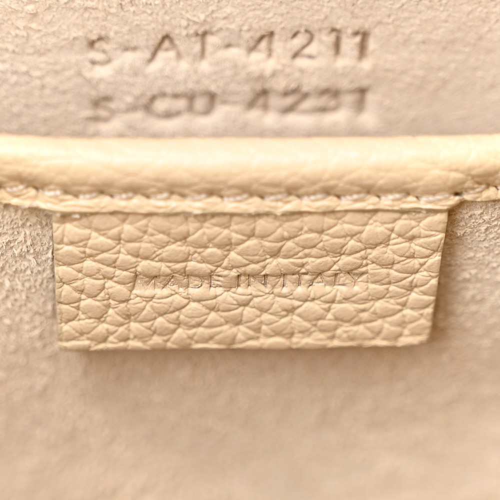Drummed Calfskin Nano Luggage Ivory Drummed Calfskin Nano Luggage Ivory