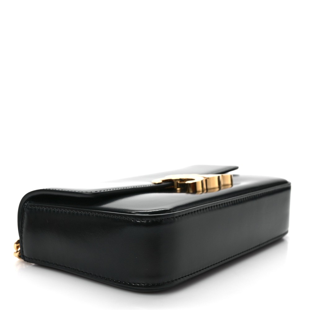 Shiny Calfskin Triomphe Chain Shoulder Bag Black Shiny Calfskin Triomphe Chain Shoulder Bag Black