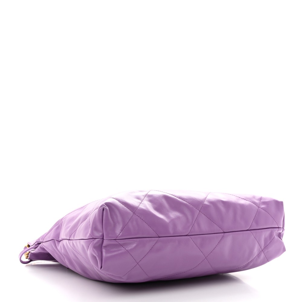 Shiny Calfskin Quilted Small Chanel 22 Purple Shiny Calfskin Quilted Small Chanel 22 Purple