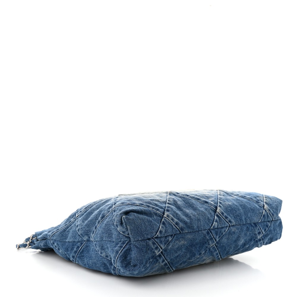 Denim Quilted Chanel 22 Blue Denim Quilted Chanel 22 Blue