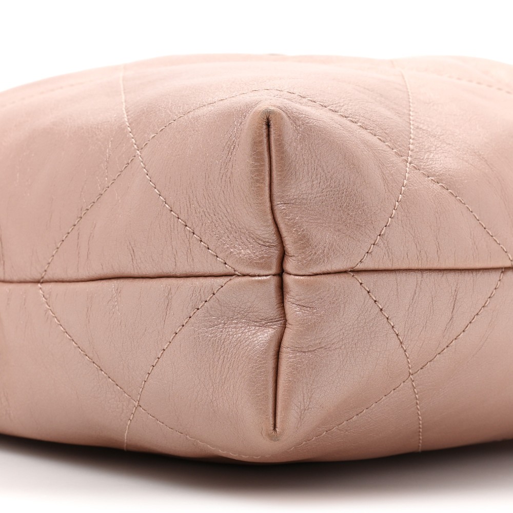 Metallic Calfskin Quilted Small Chanel 22 Pink Metallic Calfskin Quilted Small Chanel 22 Pink