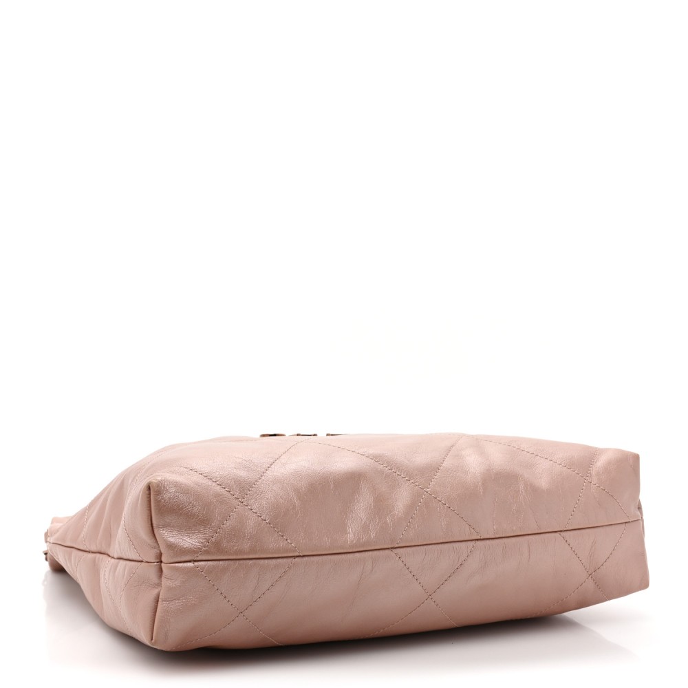 Metallic Calfskin Quilted Small Chanel 22 Pink Metallic Calfskin Quilted Small Chanel 22 Pink