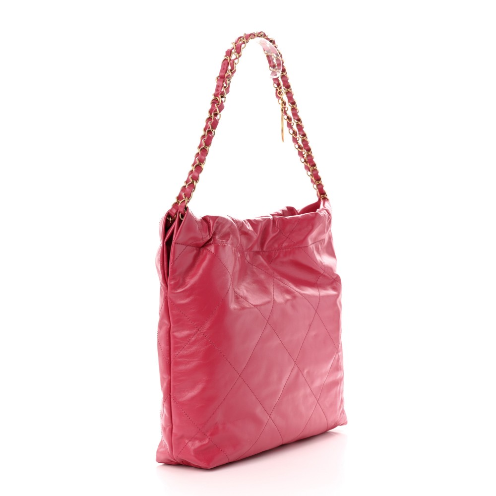 Shiny Calfskin Quilted Small Chanel 22 Fuchsia Shiny Calfskin Quilted Small Chanel 22 Fuchsia