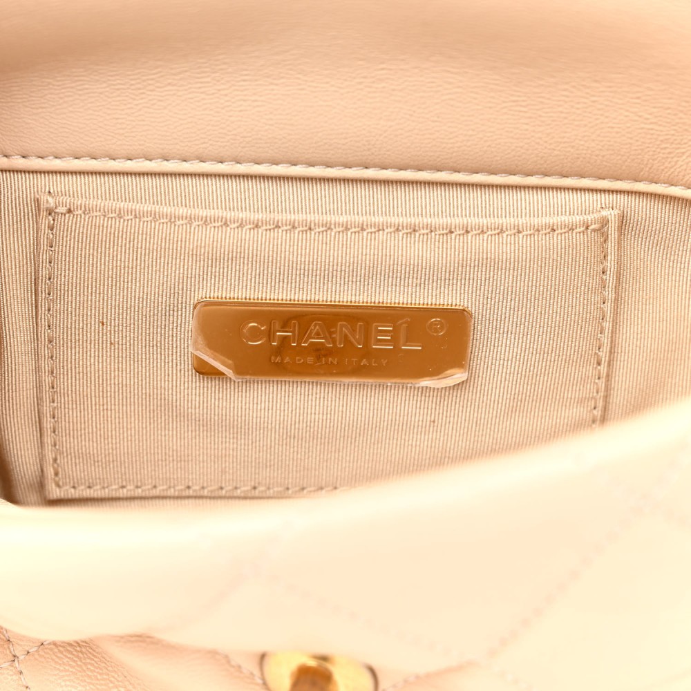 Goatskin Quilted Chanel 19 Waist Bag Dark Beige Goatskin Quilted Chanel 19 Waist Bag Dark Beige