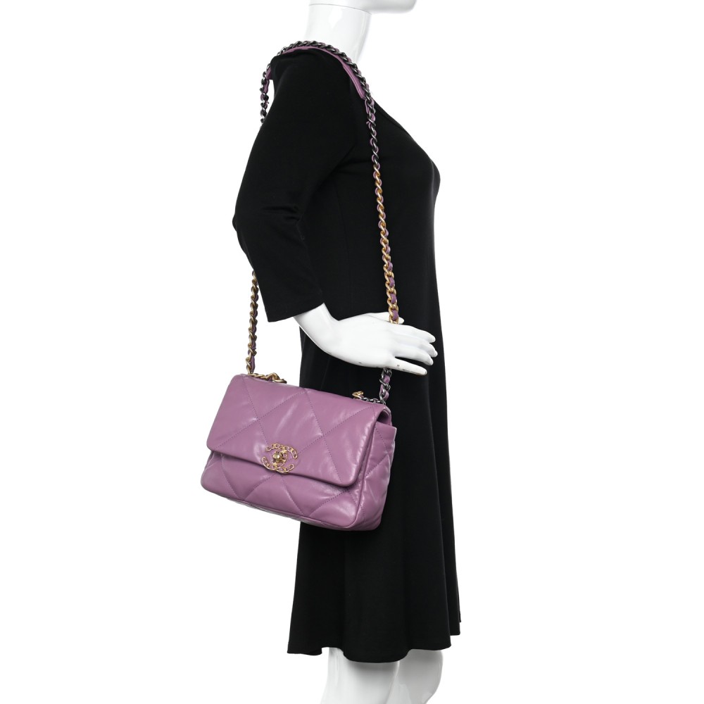 Lambskin Quilted Medium Chanel 19 Flap Light Purple Lambskin Quilted Medium Chanel 19 Flap Light Purple