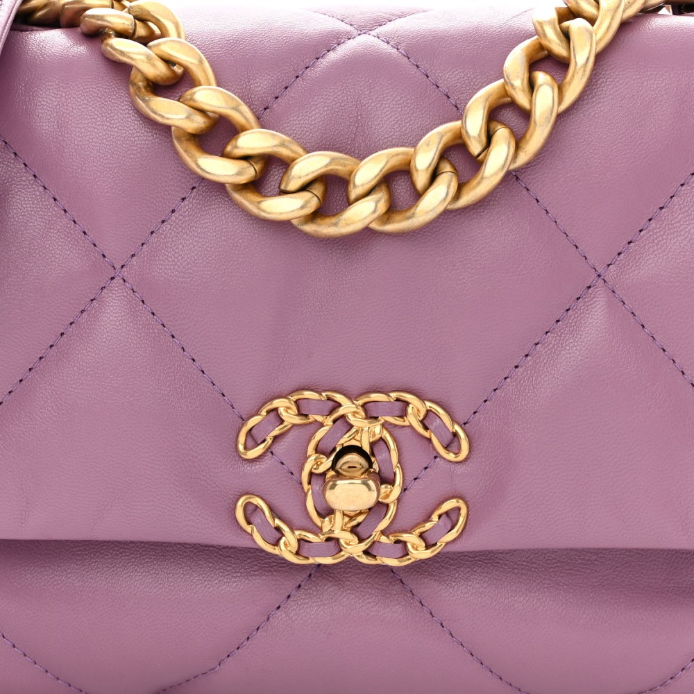 Lambskin Quilted Medium Chanel 19 Flap Light Purple Lambskin Quilted Medium Chanel 19 Flap Light Purple