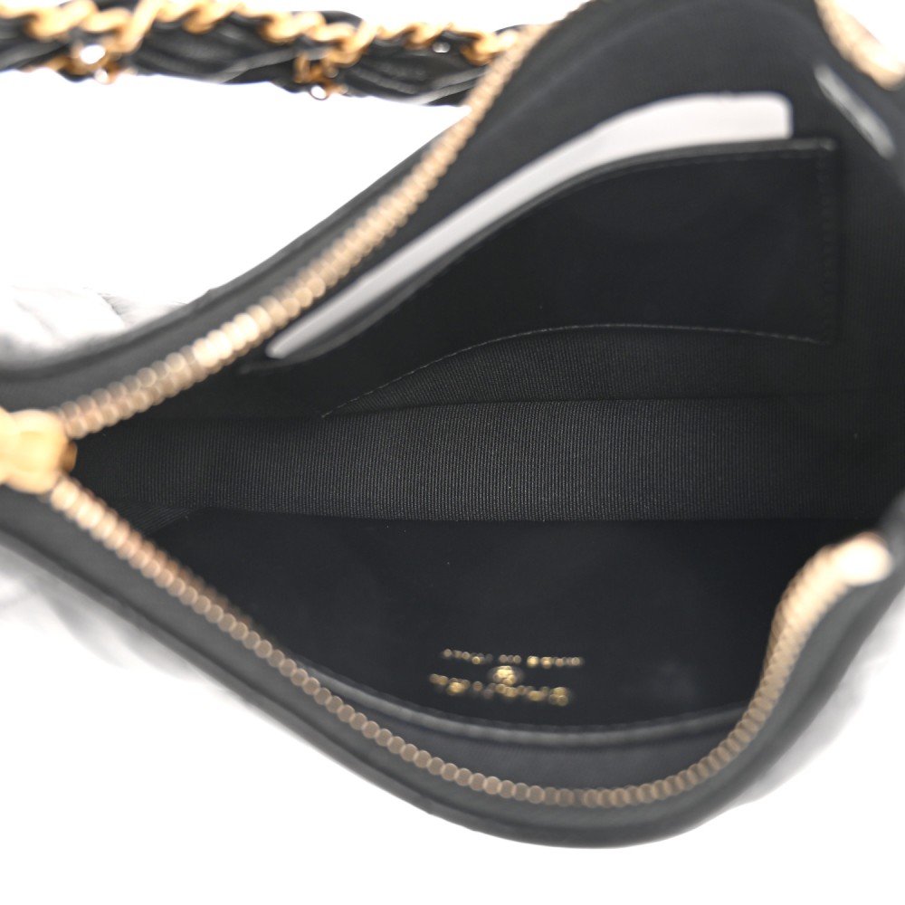 Aged Calfskin Quilted Small Chanel 19 Hobo Black Aged Calfskin Quilted Small Chanel 19 Hobo Black