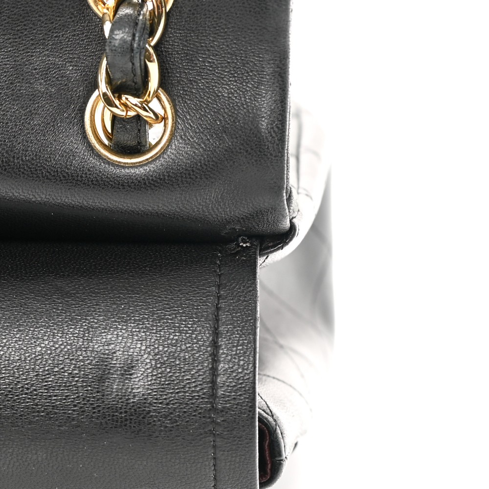 Lambskin Quilted Jumbo Double Flap Black Lambskin Quilted Jumbo Double Flap Black