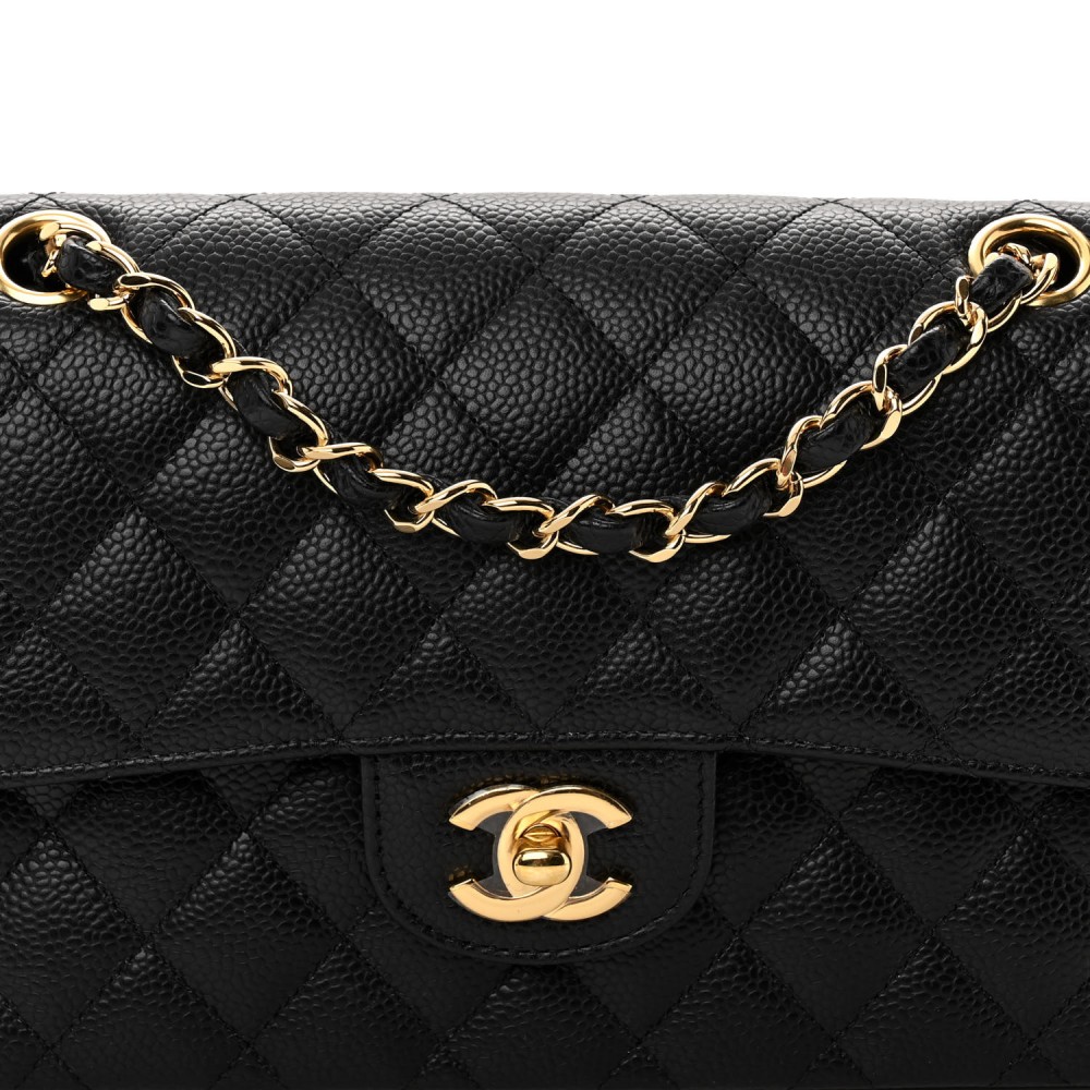 Caviar Quilted Small Double Flap Black Caviar Quilted Small Double Flap Black