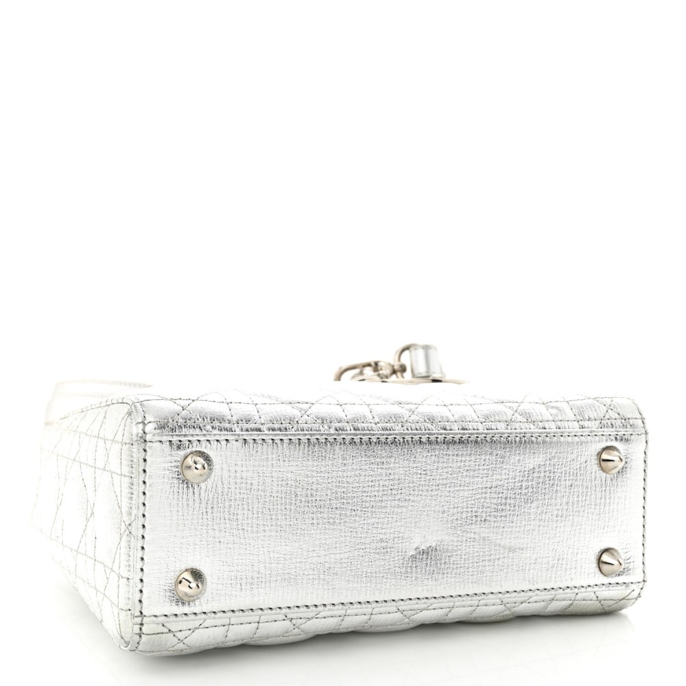 Metallic Grained Calfskin Cannage Small Lucky Badges My Lady Dior Silver Metallic Grained Calfskin Cannage Small Lucky Badges My Lady Dior Silver