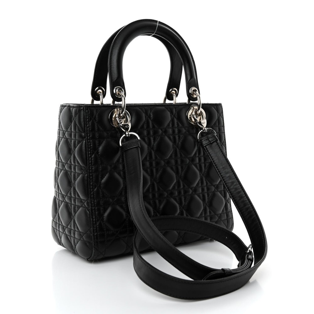 Lambskin Cannage Medium Lady Dior Black Lambskin Cannage Medium Lady Dior Black