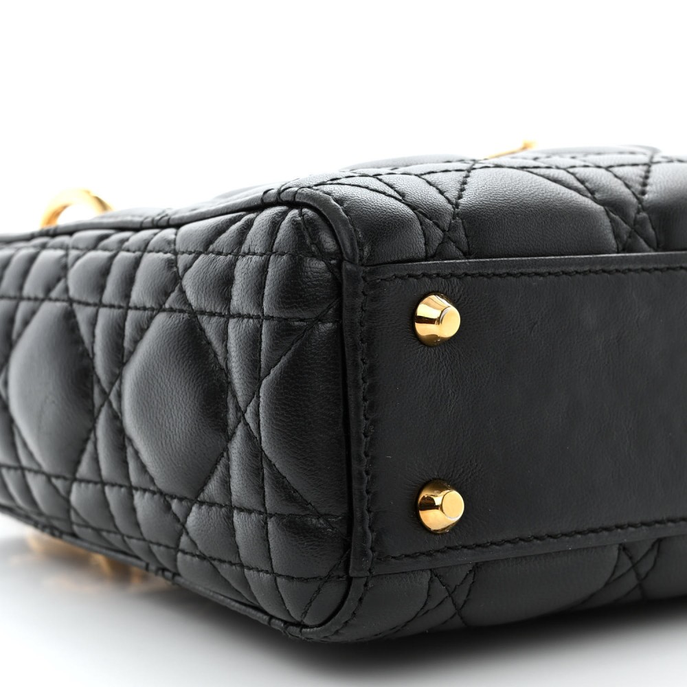 Lambskin Cannage Mini Lady Dior Black Lambskin Cannage Mini Lady Dior Black