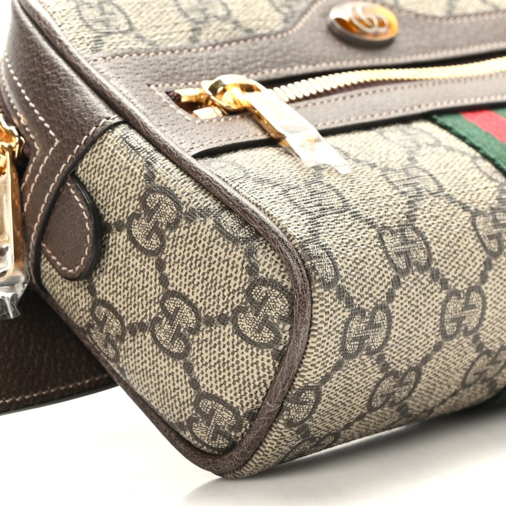 GG Supreme Monogram Web Small Ophidia Belt Bag 85 34 Dark Brown GG Supreme Monogram Web Small Ophidia Belt Bag 85 34 Dark Brown
