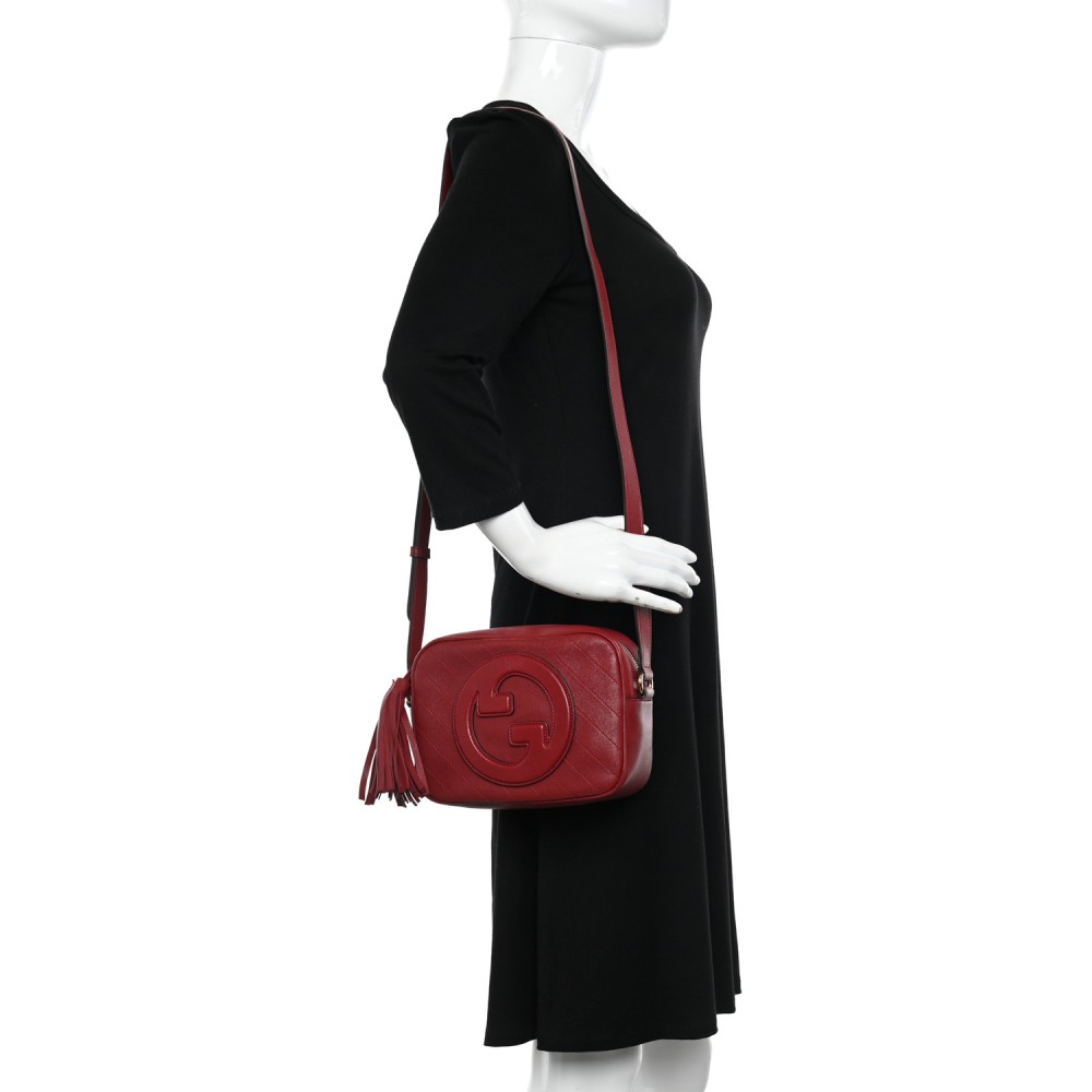 Sakai Be Green Calfskin Diagonal Stitched Small Blondie Shoulder Bag Rosso Sakai Be Green Calfskin Diagonal Stitched Small Blondie Shoulder Bag Rosso