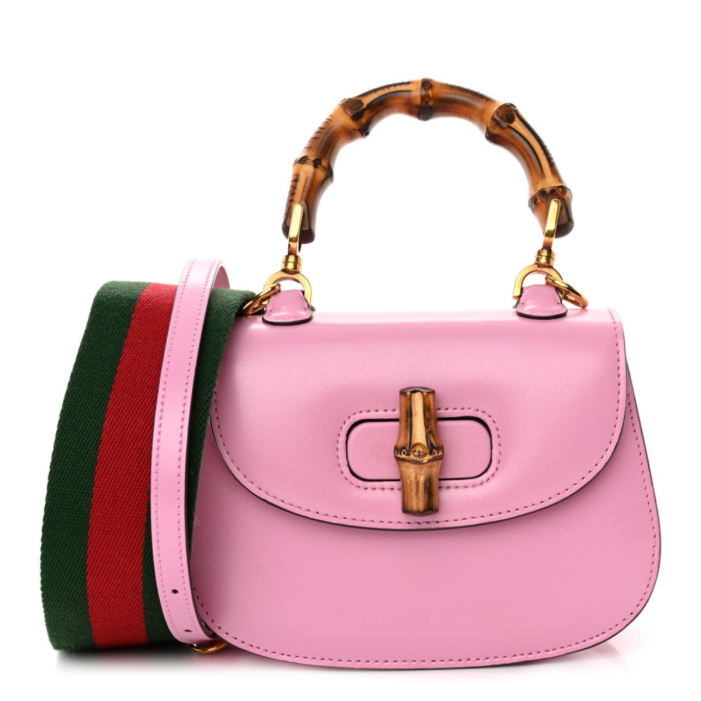 Boarded Dyana Lux Calfskin Web Mini Bamboo 1947 Top Handle Bag Nice Pink Boarded Dyana Lux Calfskin Web Mini Bamboo 1947 Top Handle Bag Nice Pink