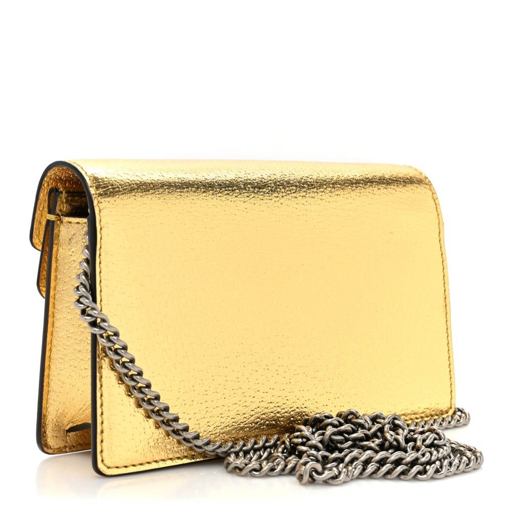 Metallic Calfskin Super Mini Dionysus Shoulder Bag Gold Metallic Calfskin Super Mini Dionysus Shoulder Bag Gold