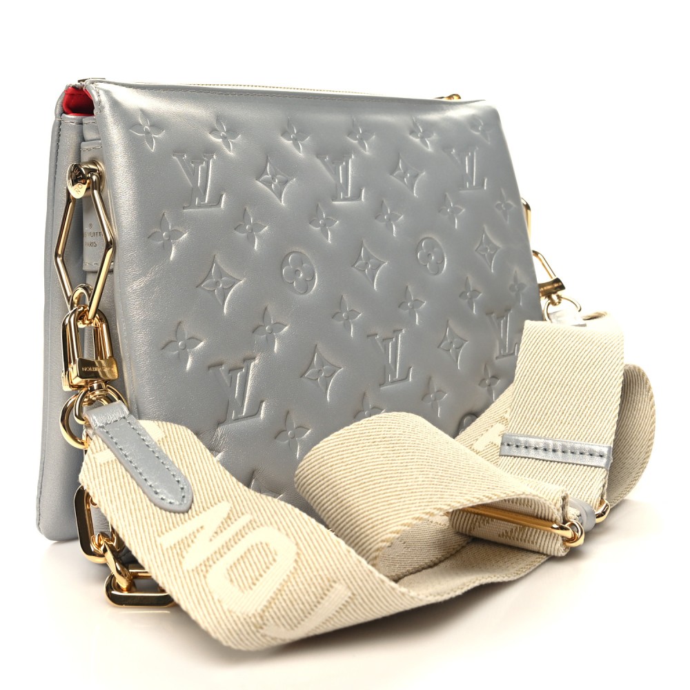 Lambskin Embossed Monogram Coussin PM Silver Lambskin Embossed Monogram Coussin PM Silver
