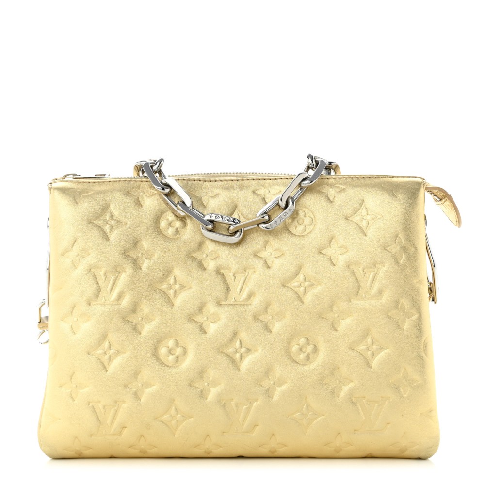 Lambskin Embossed Monogram Coussin PM Gold Lambskin Embossed Monogram Coussin PM Gold