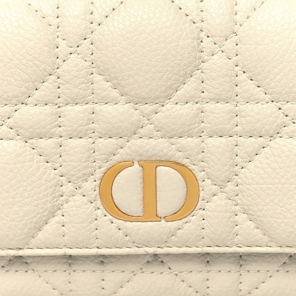Supple Calfskin Cannage Caro Pouch with Chain Latte Supple Calfskin Cannage Caro Pouch with Chain Latte
