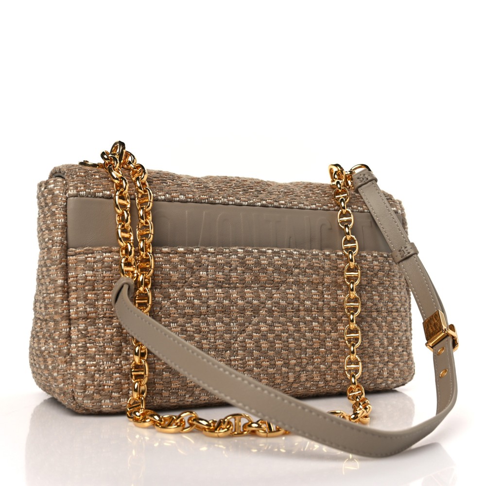 Raffia Calfskin Medium Caro Bag Beige Raffia Calfskin Medium Caro Bag Beige