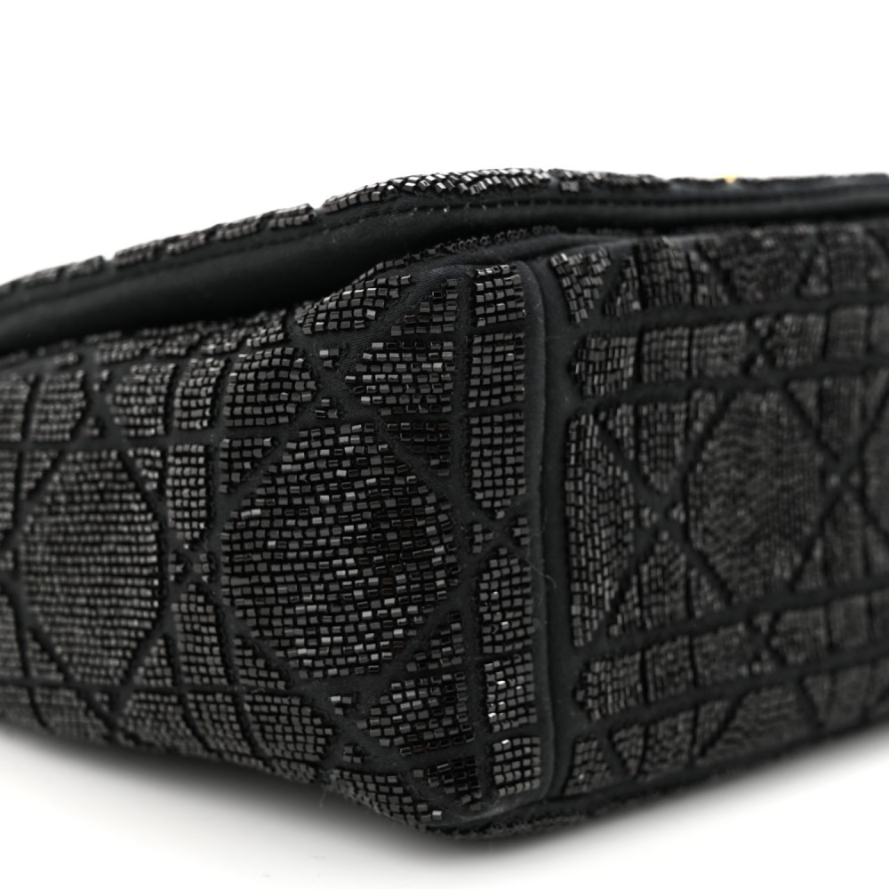 Calfskin Beaded Small Caro Bag Black Calfskin Beaded Small Caro Bag Black
