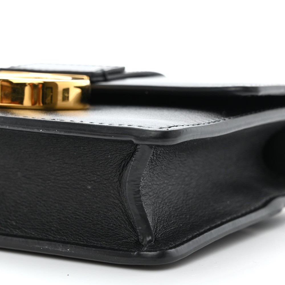 Smooth Calfskin Micro 30 Montaigne Flap Bag Black Smooth Calfskin Micro 30 Montaigne Flap Bag Black