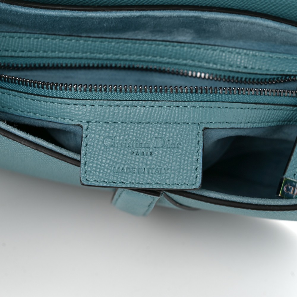 Grained Calfskin Saddle Bag Azure Blue Grained Calfskin Saddle Bag Azure Blue