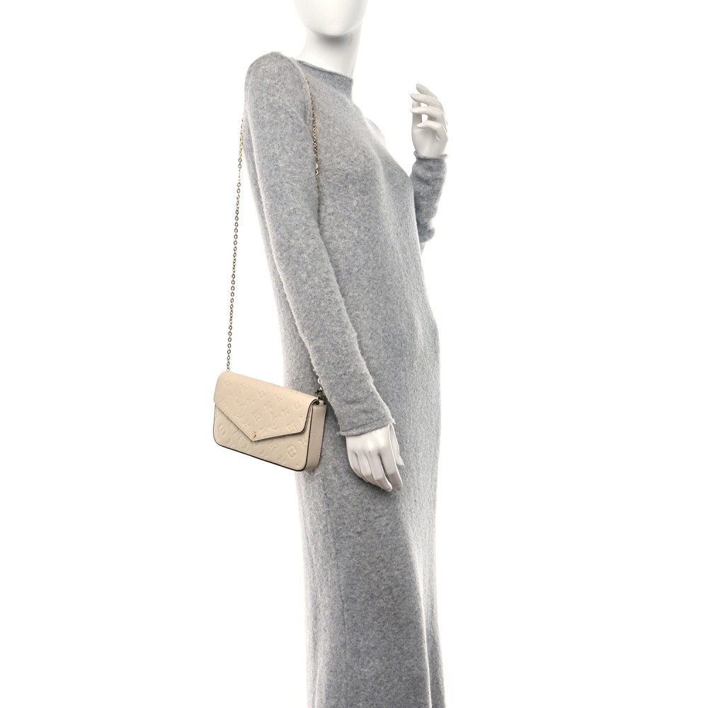 Empreinte Pochette Felicie Chain Wallet Cream Empreinte Pochette Felicie Chain Wallet Cream