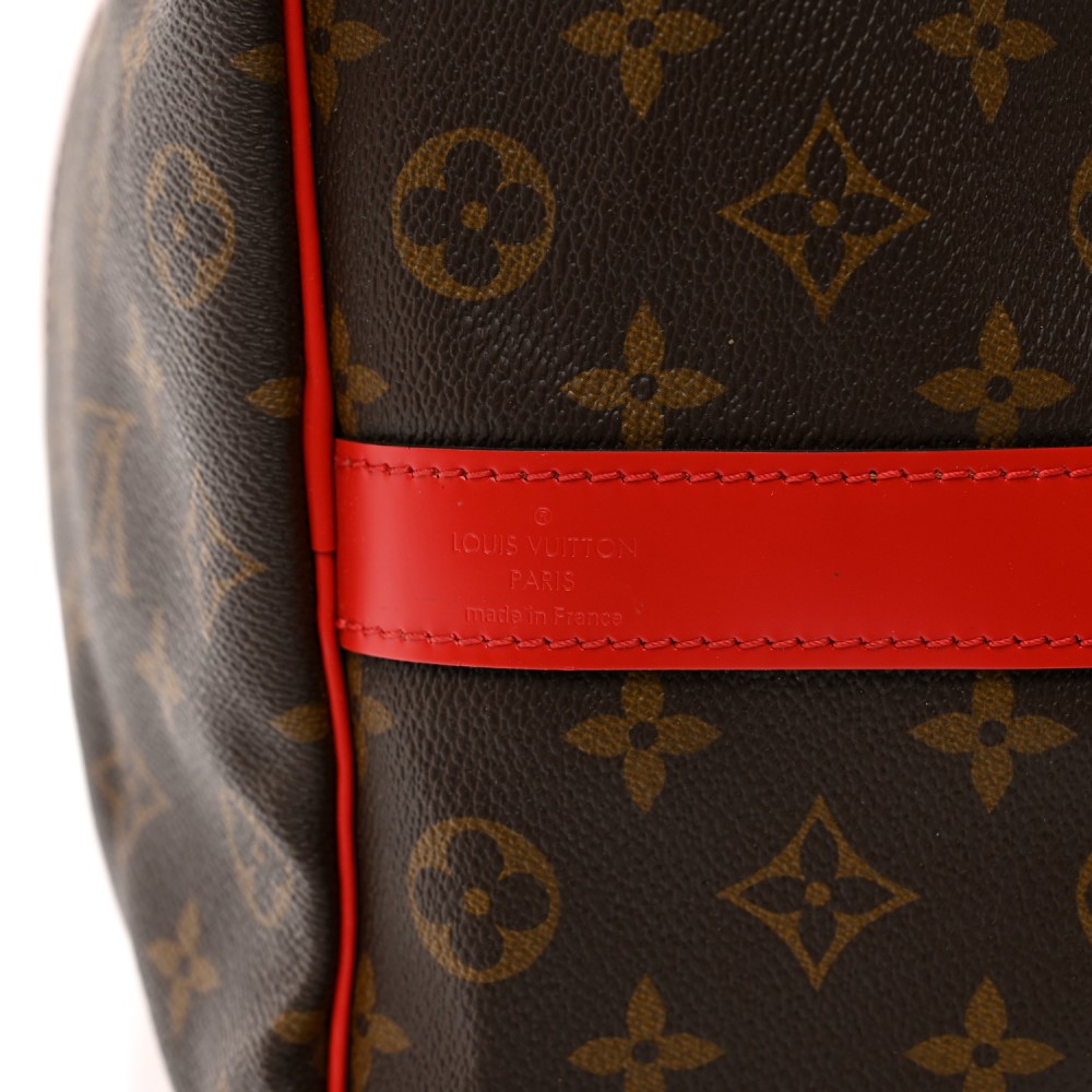 Calfskin Monogram Keepall Bandouliere 50 Coquelicot Calfskin Monogram Keepall Bandouliere 50 Coquelicot
