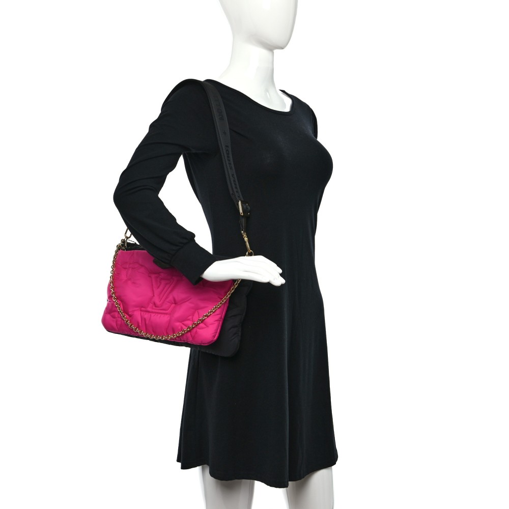 Econyl Monogram Pillow Maxi Multi Pochette Accessories Black Fuchsia Econyl Monogram Pillow Maxi Multi Pochette Accessories Black Fuchsia