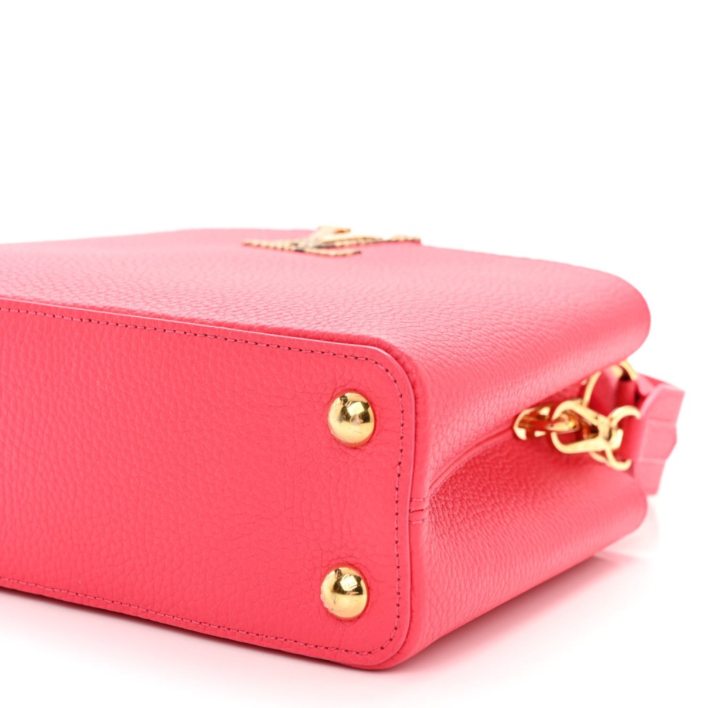 Taurillon Snakeskin Capucines BB Rose Berlingot Taurillon Snakeskin Capucines BB Rose Berlingot