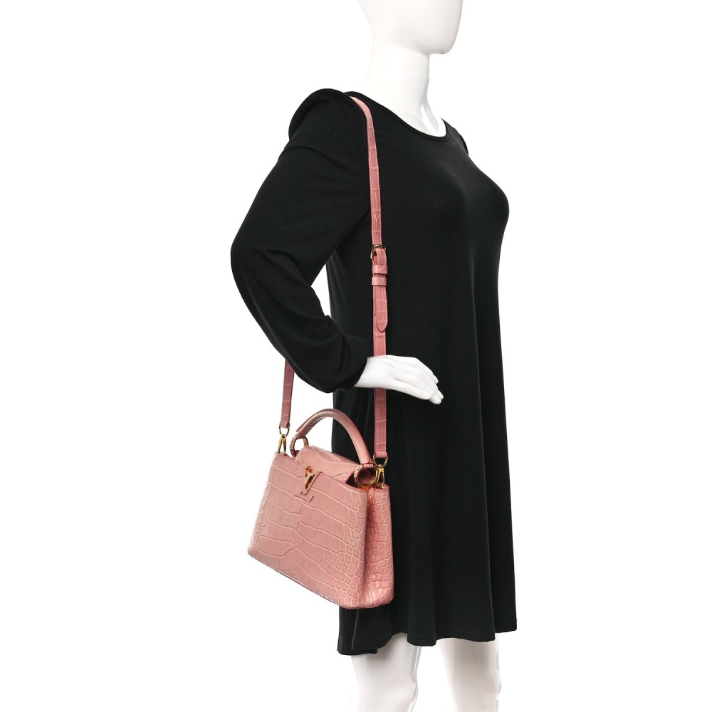 Alligator Capucines BB Pink Alligator Capucines BB Pink