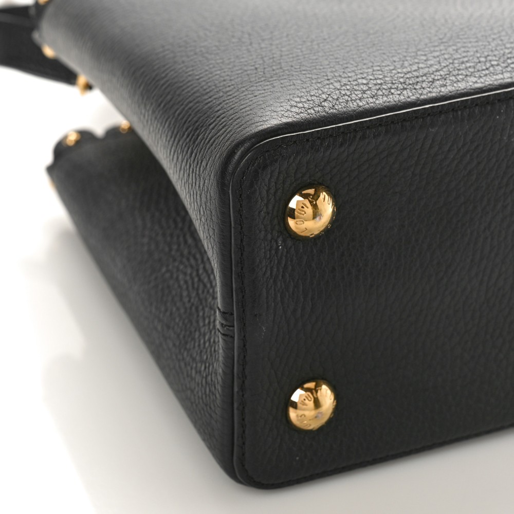 Taurillon Studded Capucines PM Black Taurillon Studded Capucines PM Black