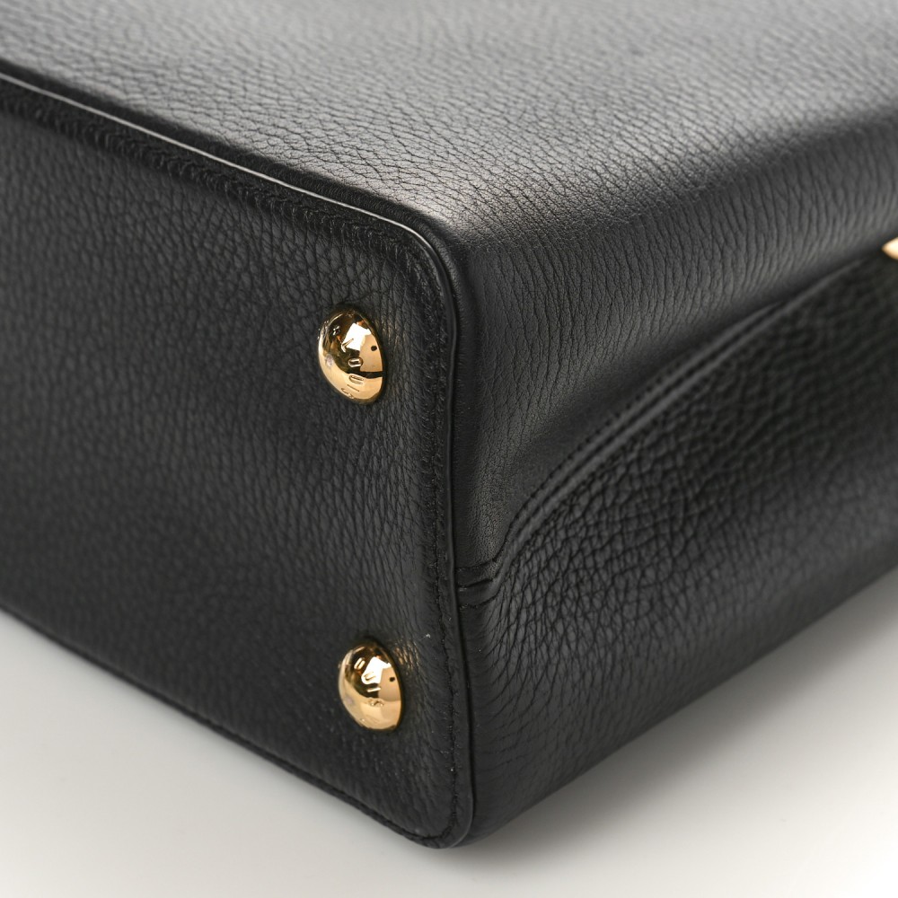 Taurillon Studded Capucines PM Black Taurillon Studded Capucines PM Black