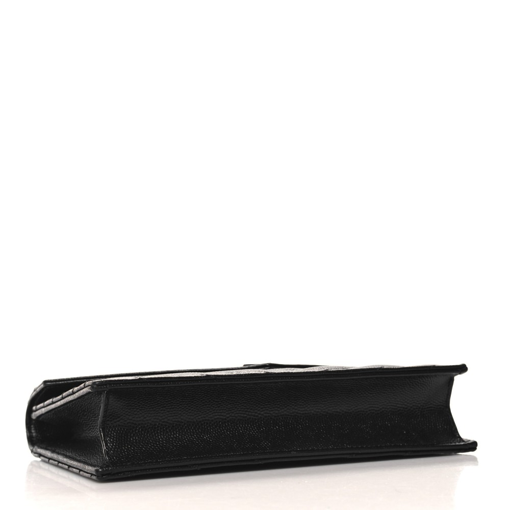 Grain De Poudre Matelasse Chevron Monogram Envelope Chain Wallet Black Grain De Poudre Matelasse Chevron Monogram Envelope Chain Wallet Black