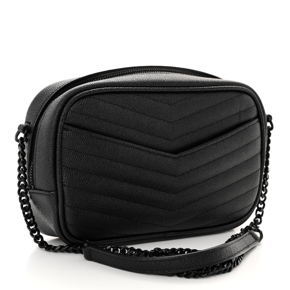 Grain De Poudre Matelasse Monochrome Monogram Mini Lou Camera Bag Black Grain De Poudre Matelasse Monochrome Monogram Mini Lou Camera Bag Black