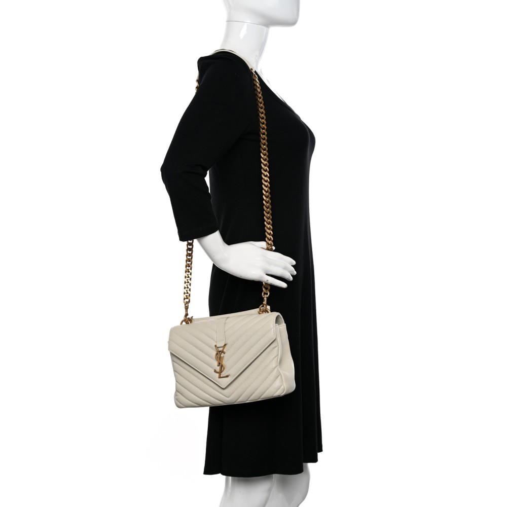 Sheepskin Matelasse Chevron Monogram Medium College Bag Crema Soft Sheepskin Matelasse Chevron Monogram Medium College Bag Crema Soft