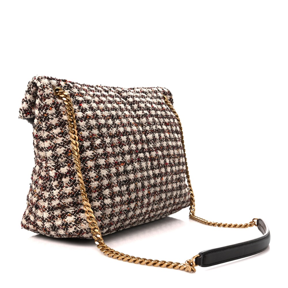 Tweed Matelasse Medium Loulou Monogram Chain Satchel Beige Multicolor Tweed Matelasse Medium Loulou Monogram Chain Satchel Beige Multicolor
