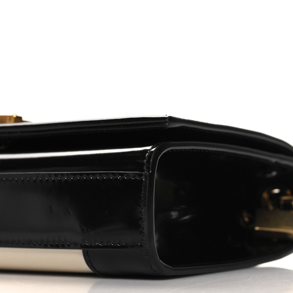 Nappa Patent Calfskin Two-Toned Small Monogram Kate Satchel Alabastro Black Nappa Patent Calfskin Two-Toned Small Monogram Kate Satchel Alabastro Black