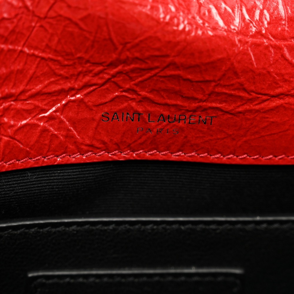 Crinkled Calfskin Matelasse Monogram Baby Niki Chain Satchel Rouge Eros Crinkled Calfskin Matelasse Monogram Baby Niki Chain Satchel Rouge Eros