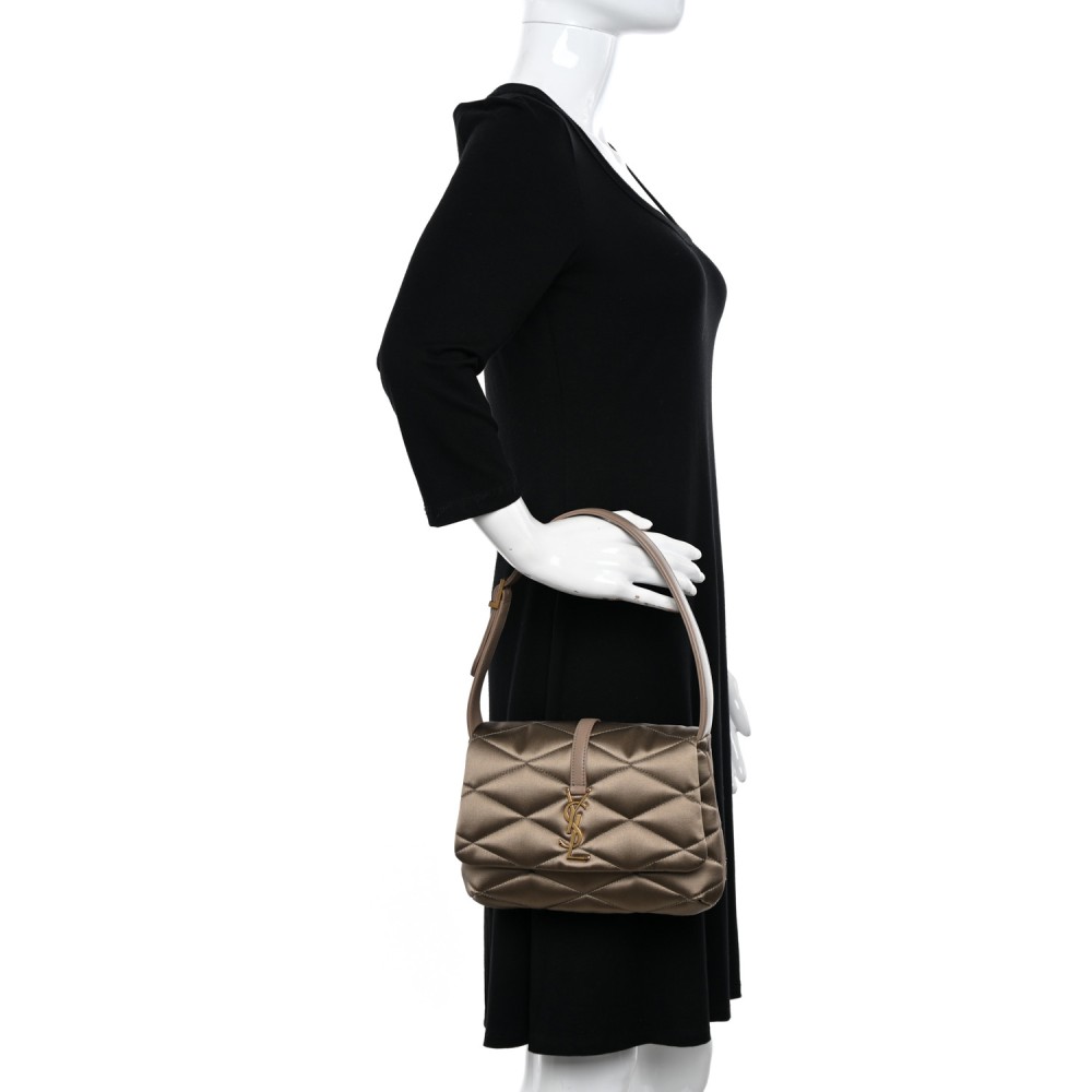 Satin Quilted Le 57 Diamond Shoulder Bag Mouse Satin Quilted Le 57 Diamond Shoulder Bag Mouse