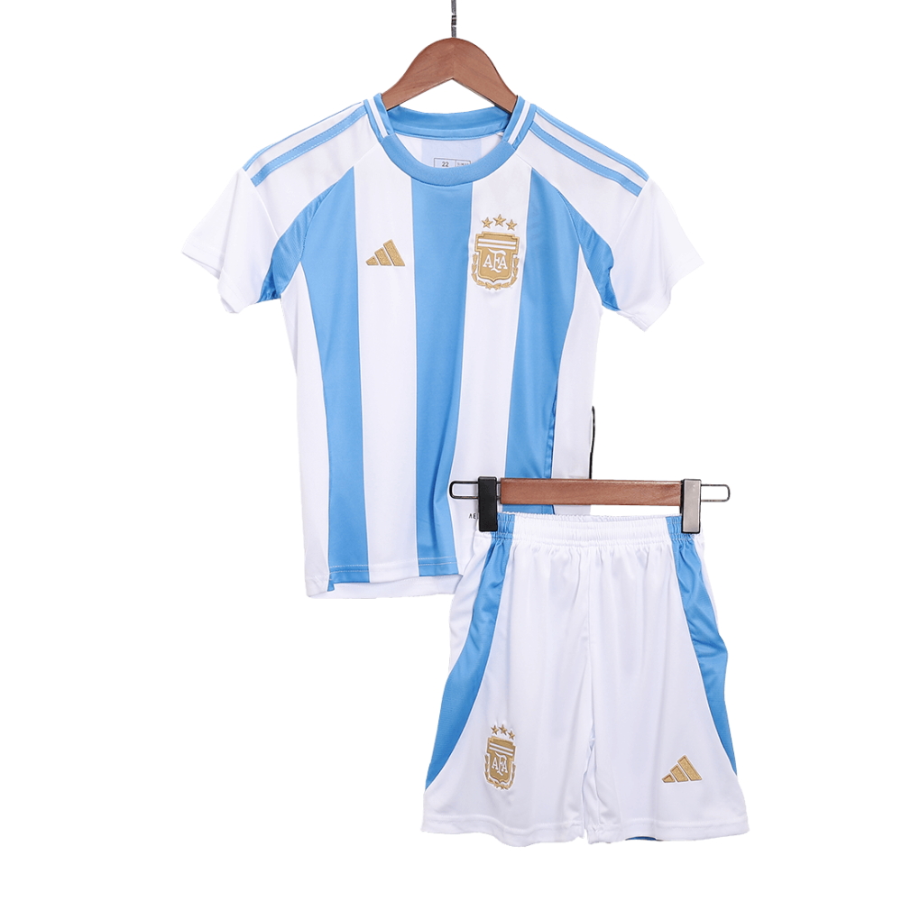 Argentina Home Kids Soccer Jerseys Kit Copa America 2024 Argentina Home Kids Soccer Jerseys Kit Copa America 2024